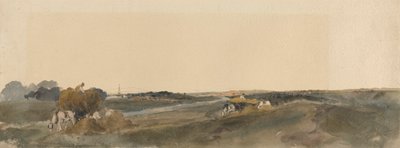 Hooien aan de oevers van een rivier in Lincolnshire door attributed to Peter DeWint