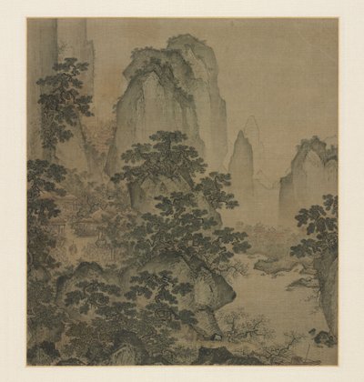 De Haven van de Perzikbloesem Lente door attributed to Shi Rui