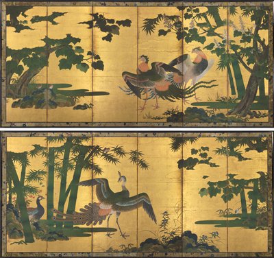 Pauwen en Feniksen door attributed to Tosa Mitsuyoshi