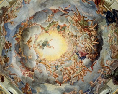 Hemelvaart van de Maagd, van het plafond van de koepel door Antonio da Correggio