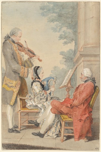 Monsieur en Madame Blizet met Monsieur Le Roy de Acteur door called Carmontelle Louis de Carrogis