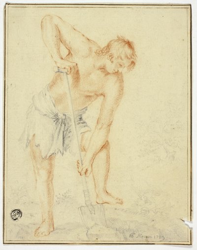 Man met spade door called Cavaliere d