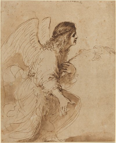 De Engel van de Aankondiging door called Guercino Giovanni Francesco Barbieri