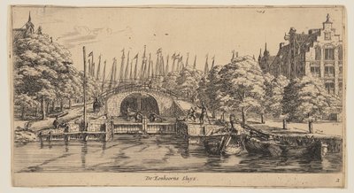 De Eenhorns Sluys, van Gezicht op Amsterdam door called Zeeman Reinier Nooms