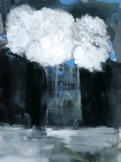 Abstracte weerspiegeling in een wolkenlandschap door cartissi
