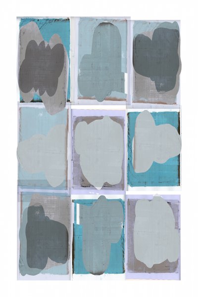 Abstracte grijsblauwe vormen door cartissi