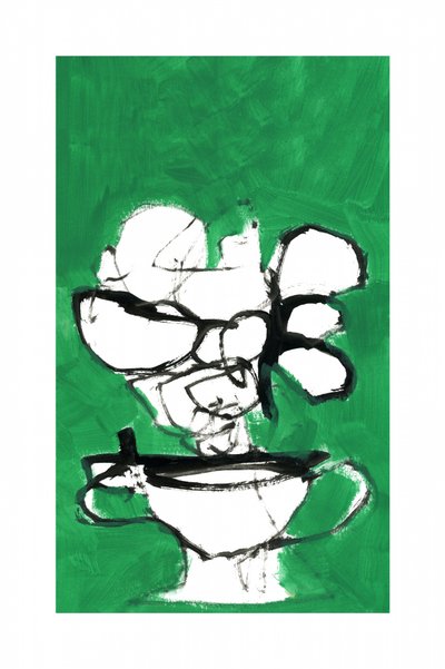 Abstract groene bloemen door cartissi