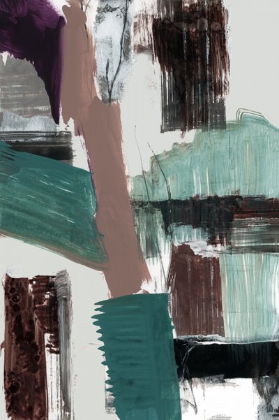 Abstracte blauwgroene penseelstreken door cartissi