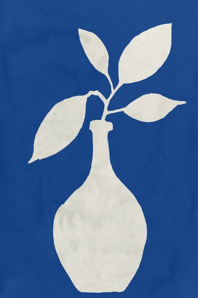 Blauwe botanische vaas door cartissi