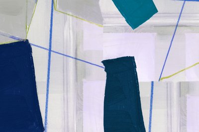 Blauwe geometrische abstractie door cartissi