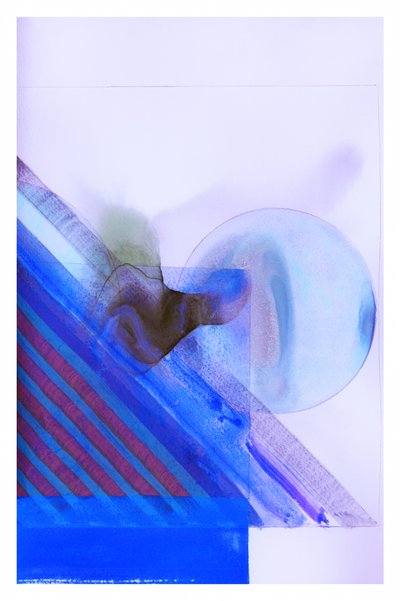 Blauwe geometrische stroming door cartissi