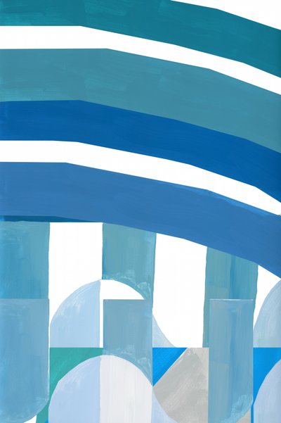 Blauwe geometrische stroming door cartissi