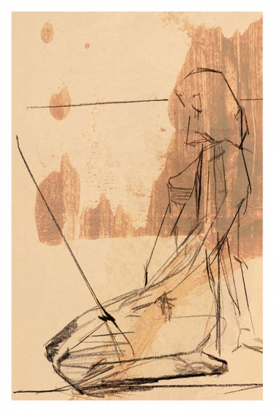 Contemplatieve abstracte figuur door cartissi