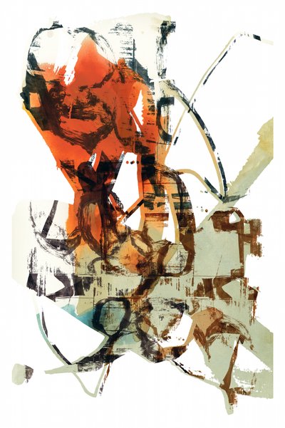 Dynamisch oranje abstract door cartissi