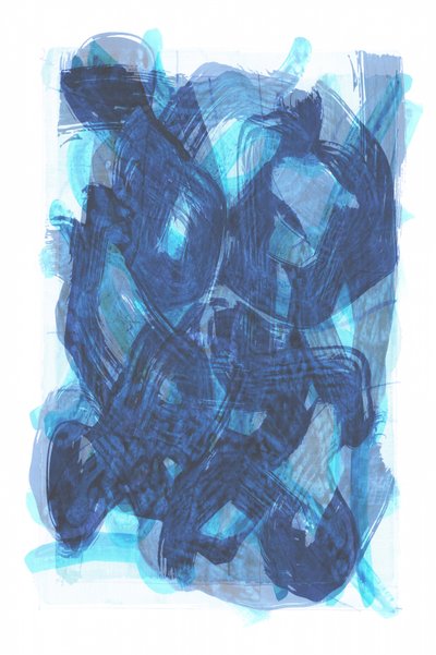 Vloeibaar blauw abstract door cartissi