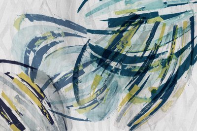 Vloeiende abstractie in blauwgroen en geel door cartissi