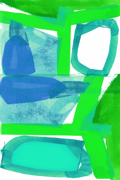 Groene en blauwe abstracte vormen door cartissi