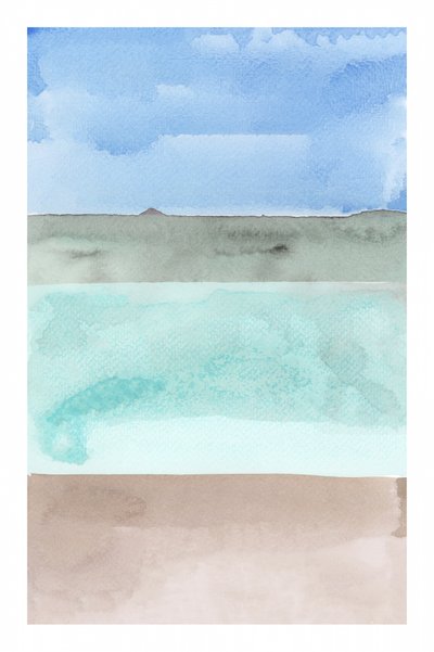 Vredige lucht, zee, zand door cartissi