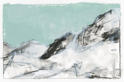 Abstracte afbeelding van een besneeuwde berg door cartissi