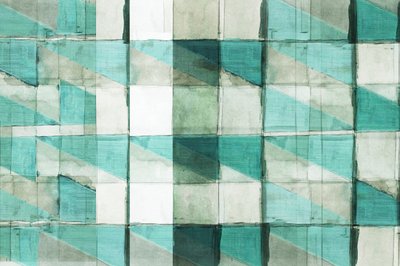 Blauwgroene geometrische blokken door cartissi