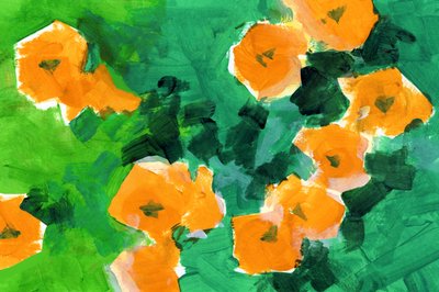 Levendige oranjebloesems door cartissi