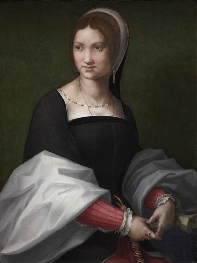 Portret van een vrouw door circle of Andrea del Sarto