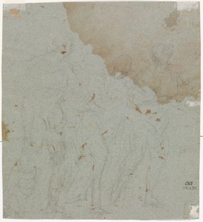 Schets voor Lot en Zijn Dochters (verso) door circle of Pietro da Cortona