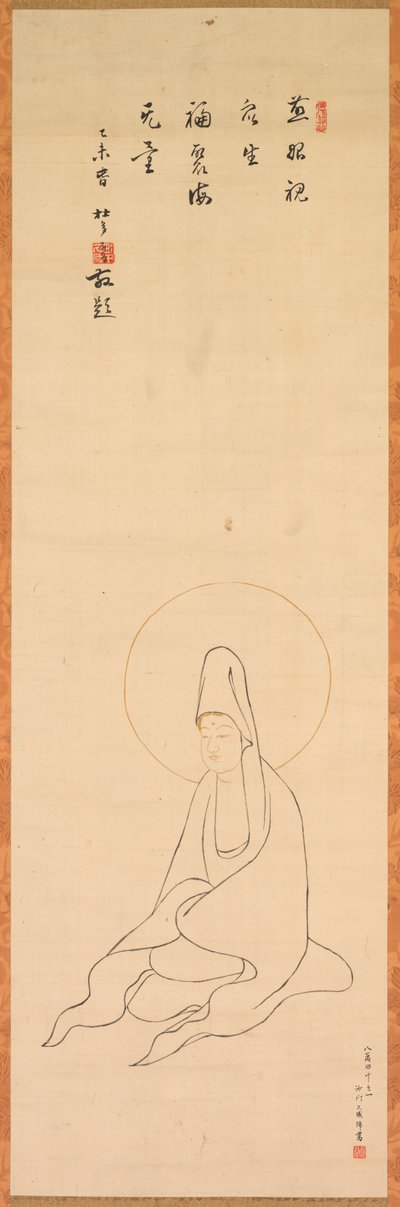 Guanyin in Witte Gewaden door copy after Jueji Yongzhong