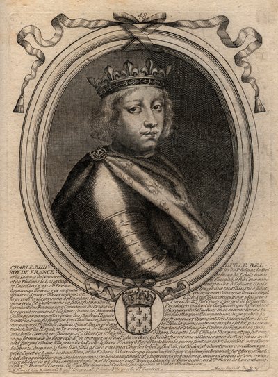 Portret van Karel IV de Schone (1294 - 1328), Koning van Frankrijk - Karel IV de 