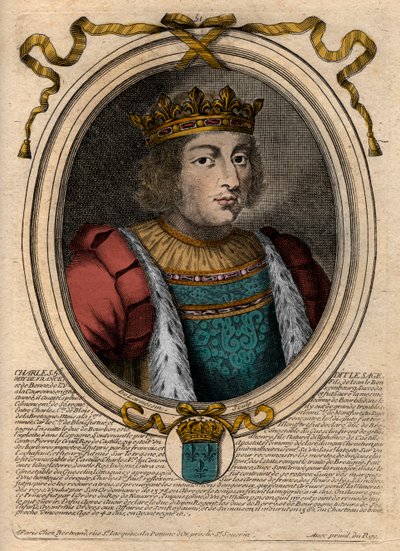 Portret van Karel V de Wijze - gravure uit 