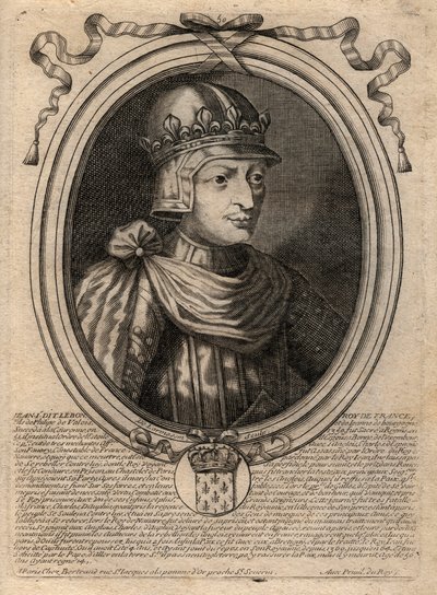 Portret van Jan II de Goede (1319-1364), koning van Frankrijk - gravure uit 