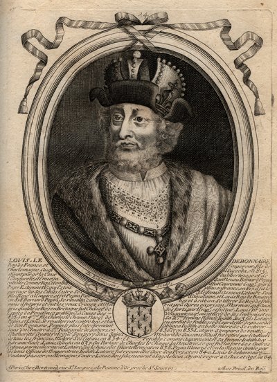 Portret van Lodewijk I de Vrome (778-840), Koning van Frankrijk - Lodewijk I de 