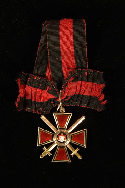 Lint en insigne van de Orde van Sint Vladimir, Vierde klasse, 19e eeuw door decorations and medals Orders