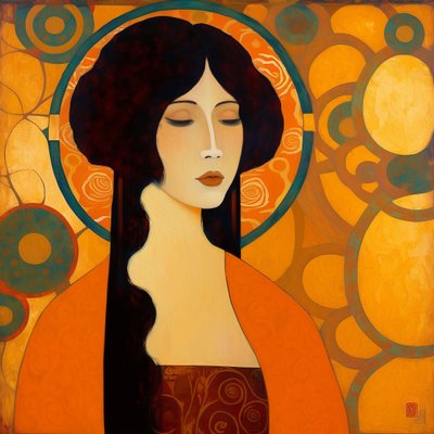 Abstract portret van een mooie aantrekkelijke Aziatische vrouw door F. Abderrahim