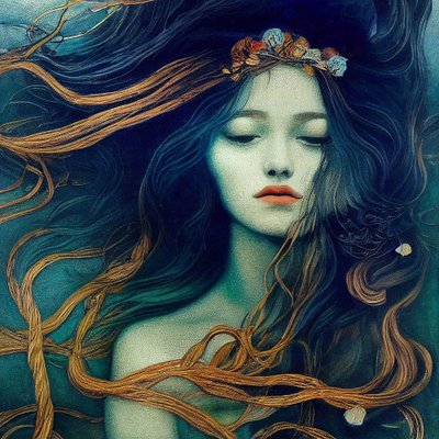 Mooi meisje met haar dat in de wind danst door F. Abderrahim