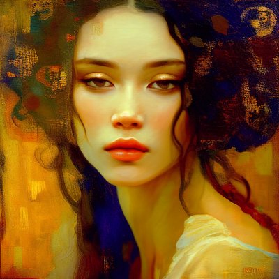 Mooie vrouw portret, aantrekkelijk abstract meisjesgezicht, canvasafdrukken door F. Abderrahim