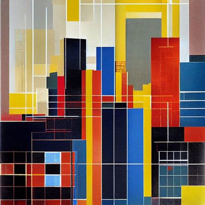 Boston stadsgezicht, Abstracte dynamische stijl door F. Abderrahim