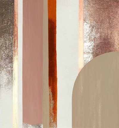 Digitale schilderij, Bruine abstracte lijnen door F. Abderrahim