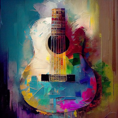 Elektrische rockgitaar, muziekinstrument met warme kleuren, Muurkunst | Canvas Prints door F. Abderrahim
