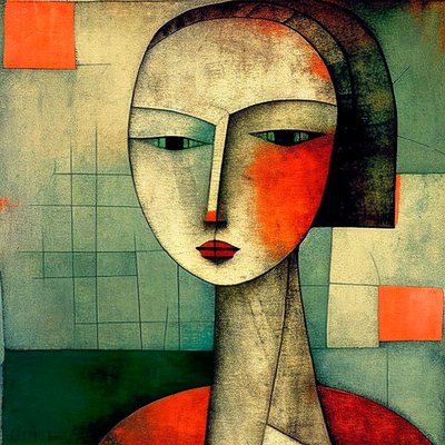Ogen van Mysterie: Abstract Figuratief Surrealisme Damesportret door F. Abderrahim