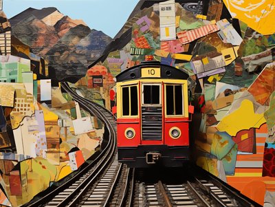 Kabeltreinstation collage stickers door F. Abderrahim