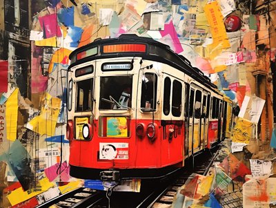 Kabeltreinstation collage stickers door F. Abderrahim