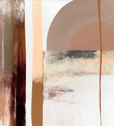 Grijze en bruine kleuren, abstract schilderij door F. Abderrahim