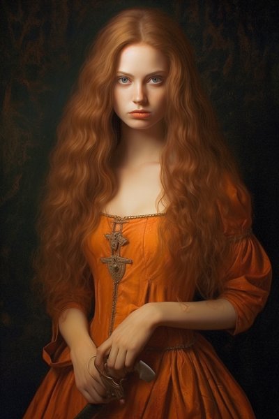 Portretschilderij van mooie vrouwelijke supermodel 18e eeuw | Canvas Prints door F. Abderrahim