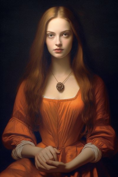 Portretschilderij van mooie vrouwelijke supermodel 18e eeuw | Canvas Prints door F. Abderrahim