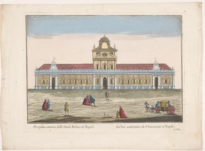 Gezicht op de Universiteit van Napels door familie Remondini (attributed to)