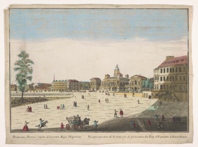 Gezicht op het Palacio del Buen Retiro te Madrid door familie Remondini (attributed to)