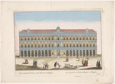 Gezicht op het Palazzo Reale te Napels door familie Remondini (attributed to)
