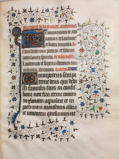 Getijdenboek (Gebruik van Parijs): Gedecoreerde Initiaal door follower of Boucicaut Master