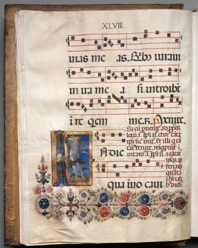 Antifonarium: Initiaal, Engel door follower of Girolamo da Cremona